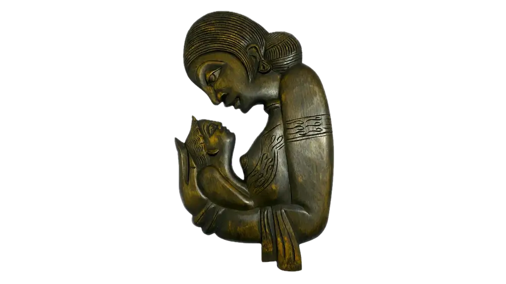 Mother Love Wooden carving